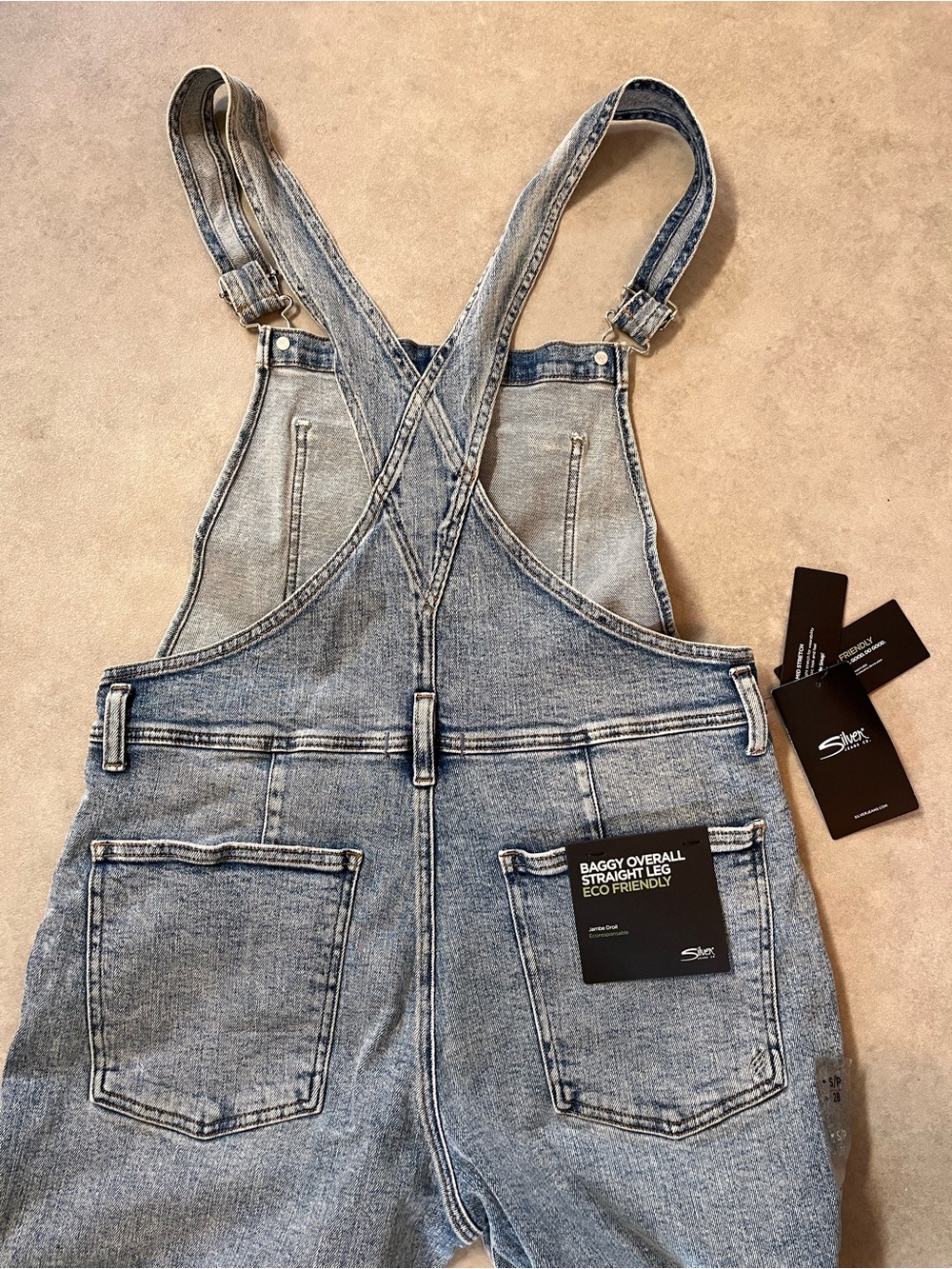 New SILVER overalls. Baggy. Straight Leg. Small or 28. Mid stretch. Tags on. - Picture 7 of 12